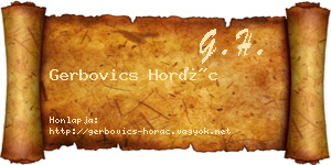 Gerbovics Horác névjegykártya